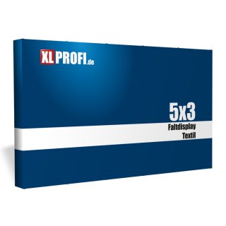 Textilfaltdisplay Proline 5x3 Felder gerade inkl. Druck + Seitendruck